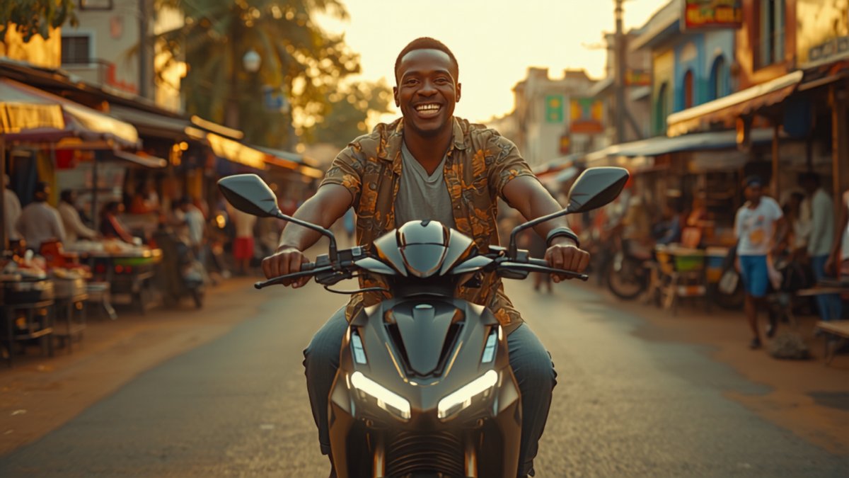 Moto électrique OUCO MOTORS en circulation à Abidjan